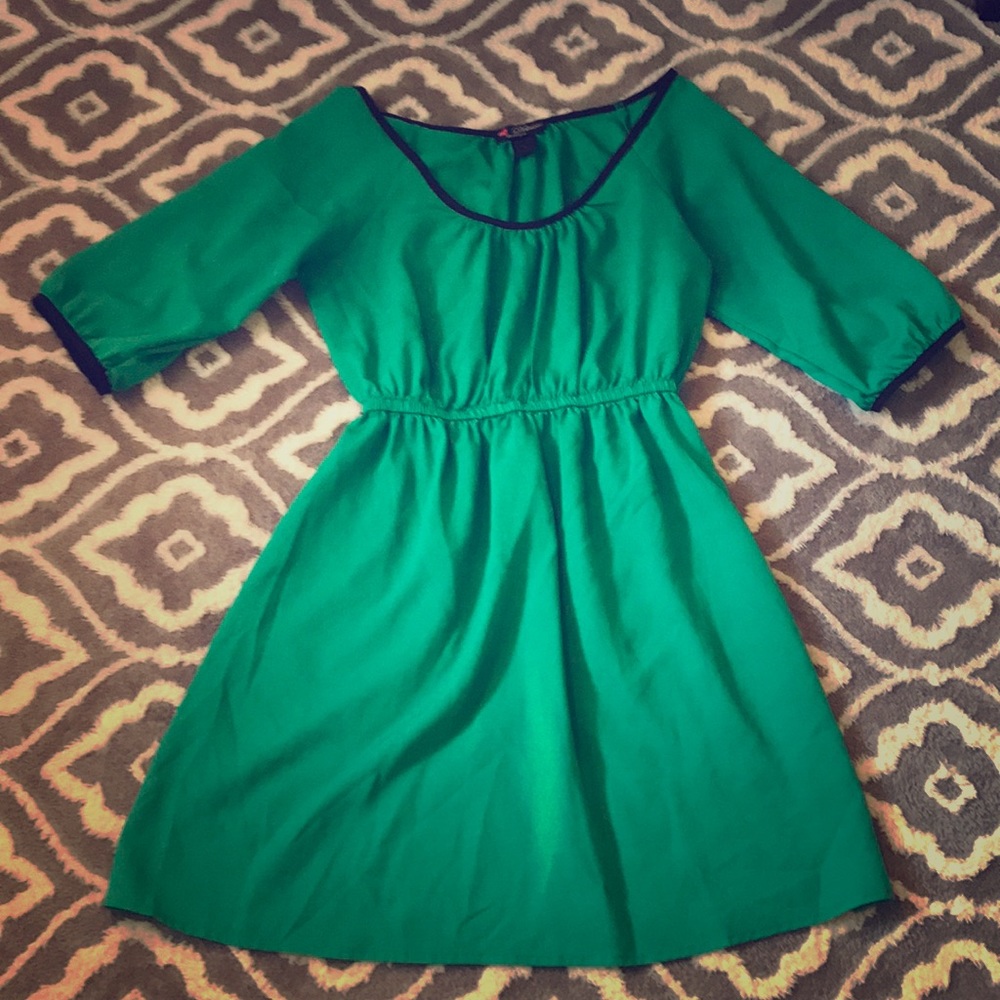Kelly green and black dress